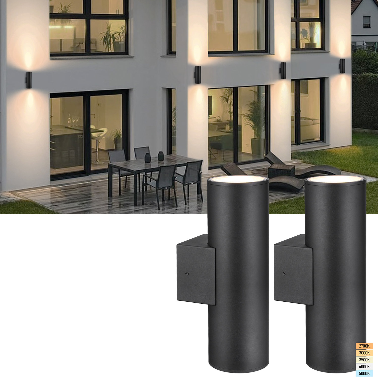 Ivy Bronx 30w 6 Inch Commercial Led Up Down Wall Light, 5cct, Dimmable ...