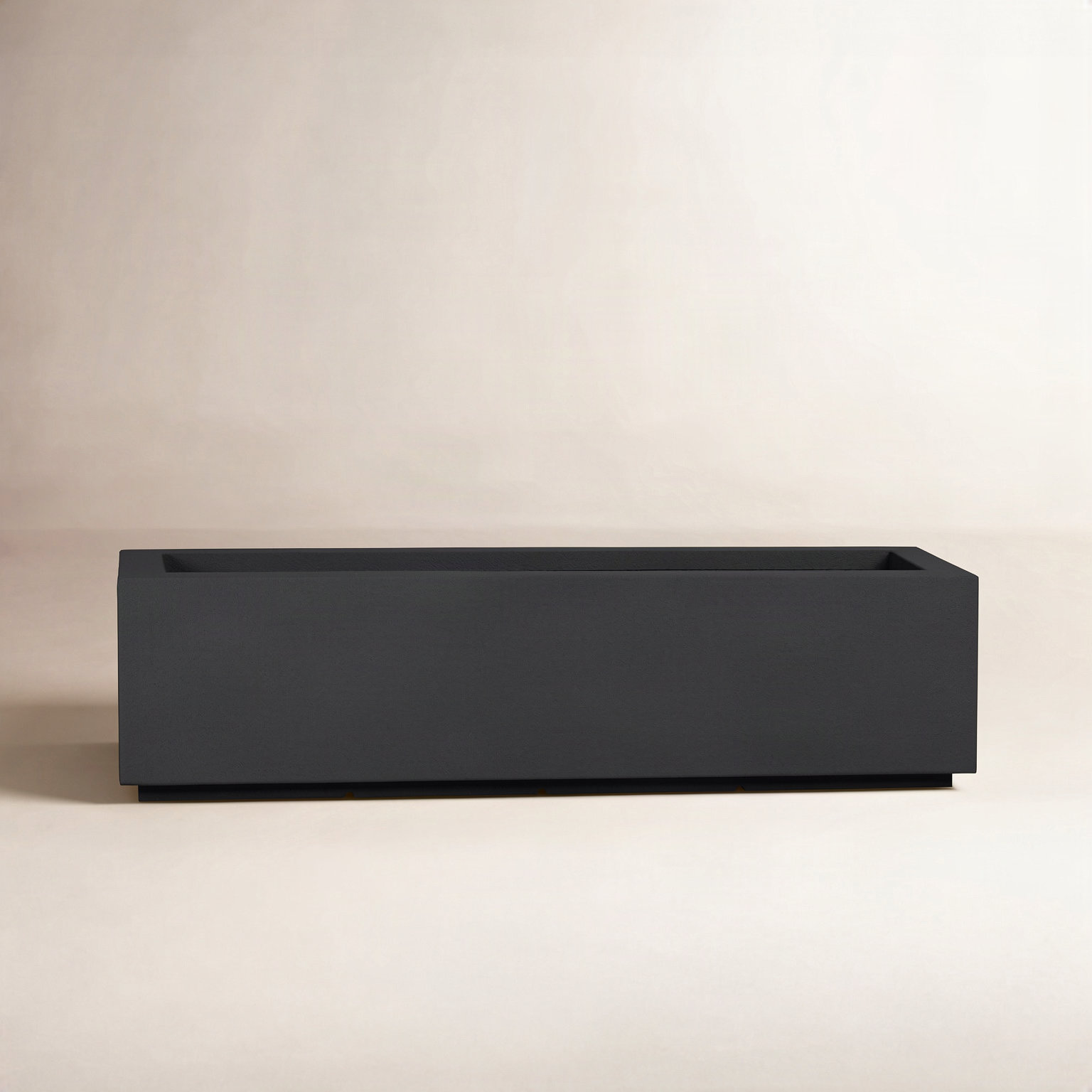 Gita Planter Box, Black, 12" H x 46" W x 17" D