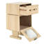 Table d'appoint multi-usages avec couleur naturelle, fonction rotative et rangement en verre pour chambre à coucher