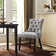 Modern Elegant Button Tufted Upholstered Fabric With Nailhead Trim, Side Chair