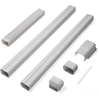 TURBRO 4" W × 7.5' L Decorative PVC Line Cover Kit for Mini Split and Central Air Conditioners, AC Heat Pumps Systems