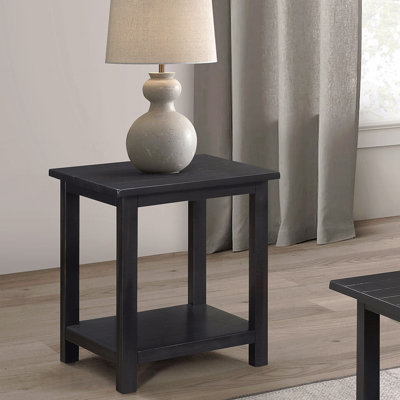 Table de bout en bois délavé avec tablette Java