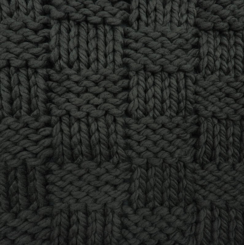 Chess Hand Knitted Solid Textured Chess Pattern 50x60 inch Soft Throw Blanket, Slate