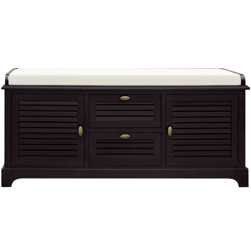 Banc de rangement en bois Dvorak, Espresso