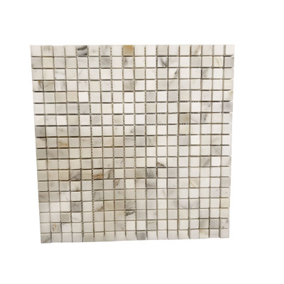 0.37" x 0.62" Marble Grid Mosaic Wall & Floor Tile