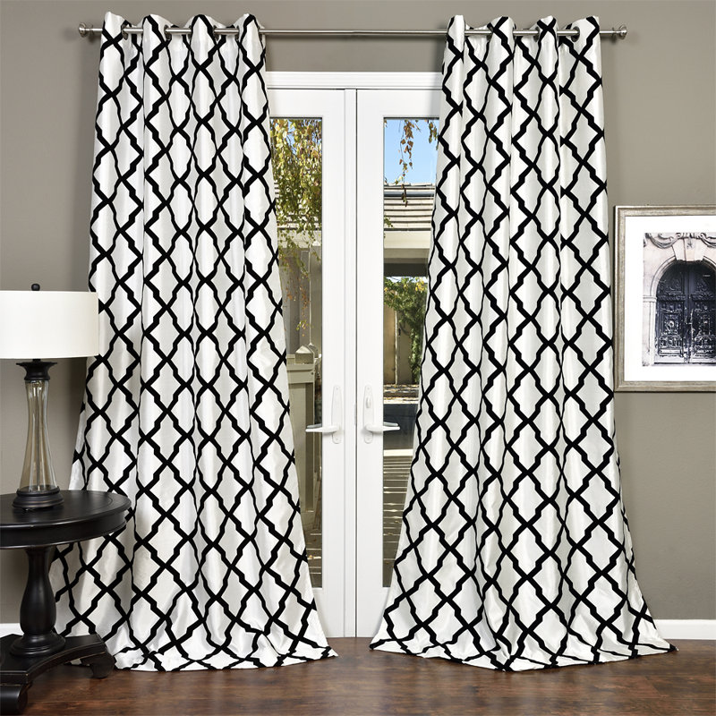 Danis Semi Sheer Curtain Single Panel, 54" W x 108" L, White