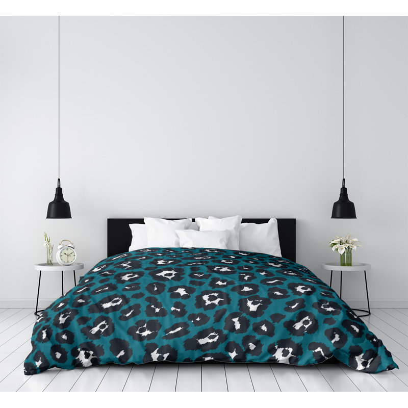 Housse de couette simple Freidrich, Housse de couette simple TG, Bleu foncé/blanc, Microfibre