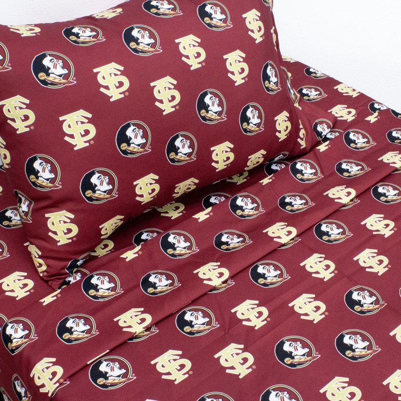 NCAA Sheet Set, Twin XL Sheet Set + Fitted Sheet + Pillowcase, Florida State