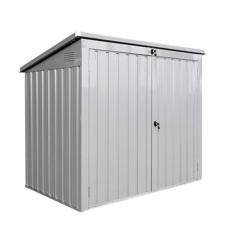 Remise de rangement, la poubelle peut contenir 2 poubelles en métal pour le rangement des ordures, acier inoxydable galvanisé, remise pour la pelouse du jardin