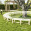 Banc d'extérieur semi-circulaire rond, banc de jardin en bois