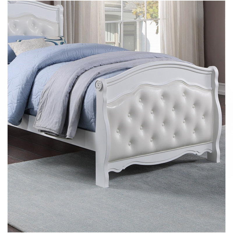 Mobilier de chambre à coucher blanc pour lit double pour lit de jeu de chambre d'enfant, Blanc
