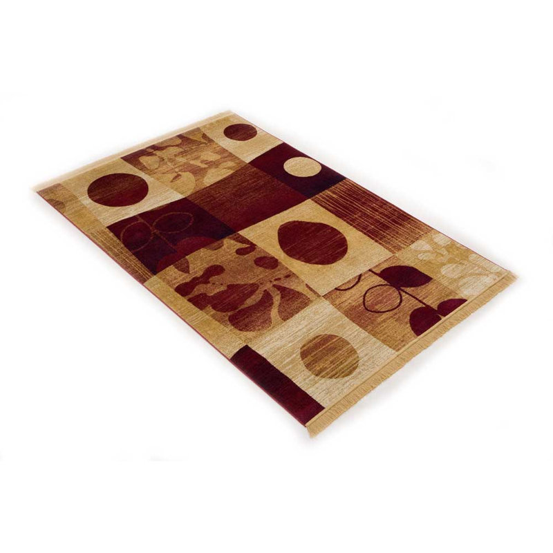 Anaheim Rectangle 53 cm x 77 cm Abstract Viscose Flatweave Dhurrie Area Rug