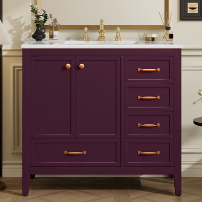 36'' Single Bathroom Vanity With Ceramic Top