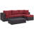 Convene 5 Piece Rattan Sectional Seating Group with Cushions-337879604