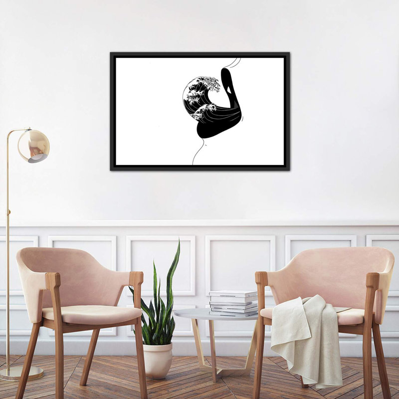 «Storm», reproduction d'art, H 26 po x l 40 po x 1,5 po, Cadre noir vieilli