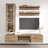 Livengood 63" Modern Floating Wall Mounted Entertainment Center with 16-Color LED Lighting, High Gloss Finish-1466091740