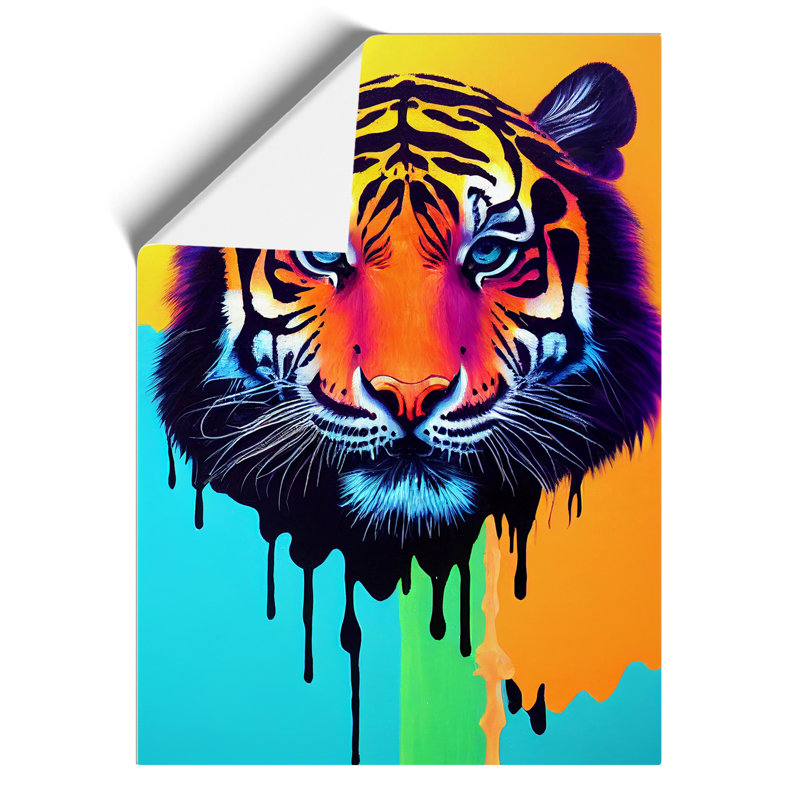 Painted Tiger No.5 Abstract - Wall Art, 29.7cm H x 21cm W, Paper