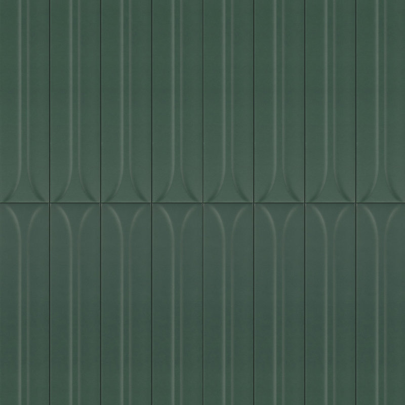 Pop 2X16 Deco Pattern Wall Tile, Laurel Green