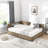 Full Size Upholstered Tufted Storage Daybed With Sturdy Wood Frame And Dual-Drawer Organization.-1840217656-1840217659