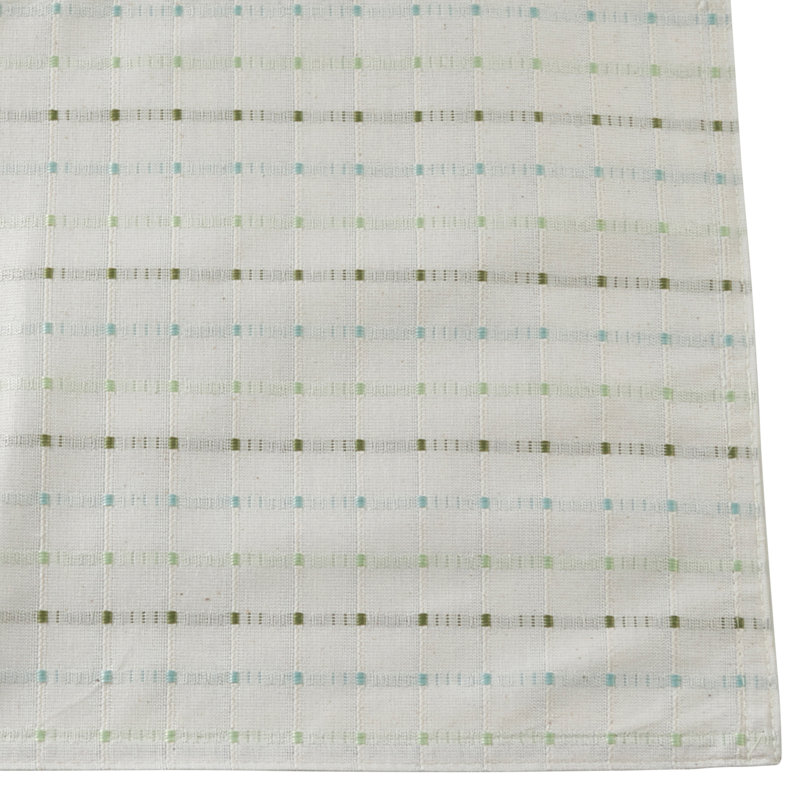 Queensbury Box Stitched Table Runner, 16" x 90", White