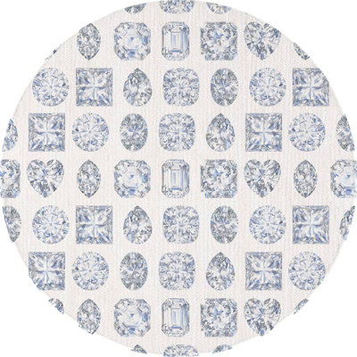 Tapis rond lavable en microfibre Bougie Diamonds