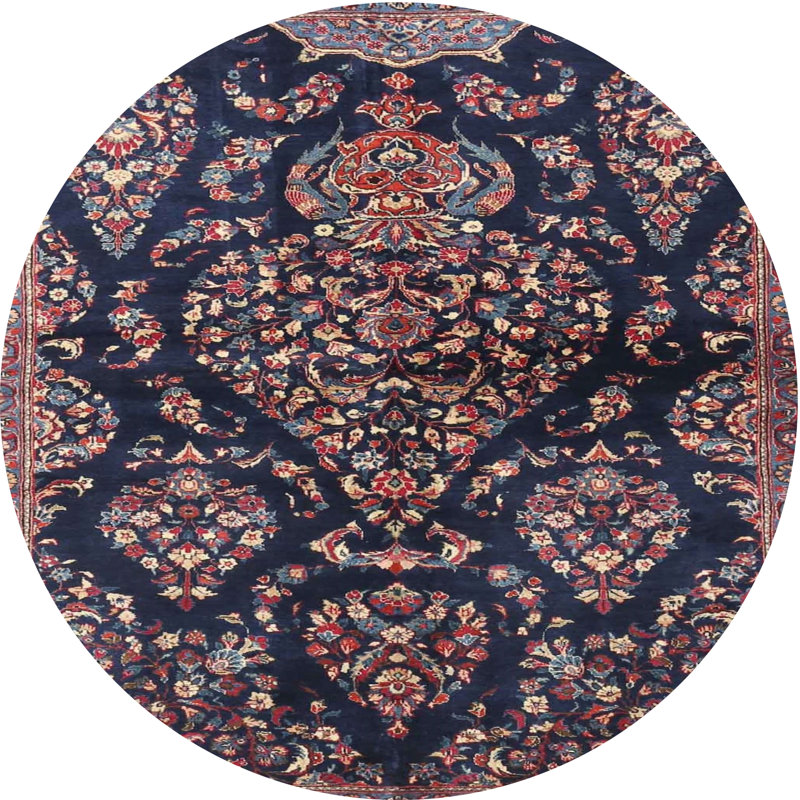 Tapis traditionnel 100% lavable à la machine 3936, Rond 8 pi