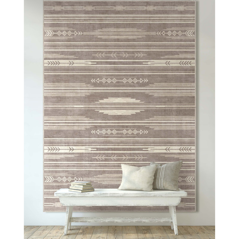 Kehr Bismarck Moroccan Flatweave Beige Area Rug, Rectangle 5'3" x 7'3"