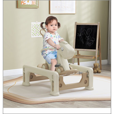 Cheval à bascule Qabo 5 en 1 pour tout-petits de 1 à 6 ans, vélo d'équilibre pour enfants avec planche d'équilibre amovible, poignée et repose-pieds pour bébés garçons et filles