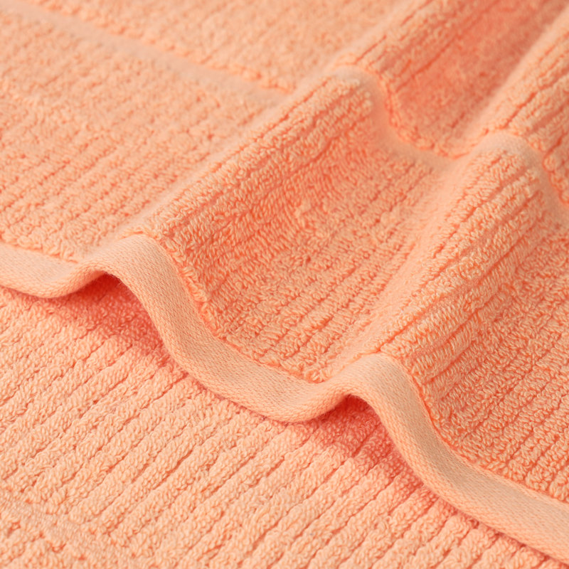 Milo Smart Twist Viscose Cotton Blend Medium Weight Quick Dry Solid Ribbed Hand Towel Set, Peach, Hand Towels - 6 Pack,