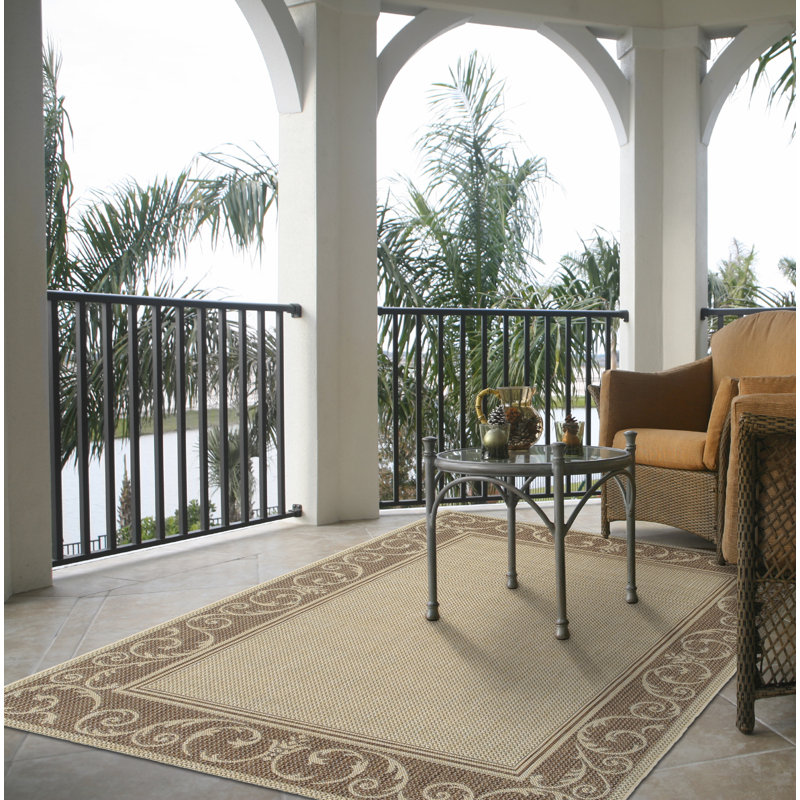 Three Posts™ Roessler Flatweave Beige/Tan Indoor / Outdoor Area Rug ...