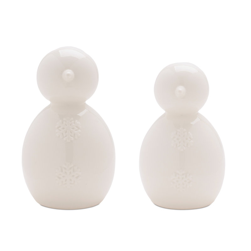 Figurines de bonhomme de neige avec détail de flocon de neige
