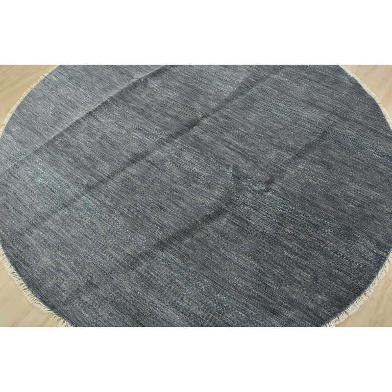 Mukula One-of-a-Kind 7'7'' X 7'8'' New Age Round Wool Area Rug Grey