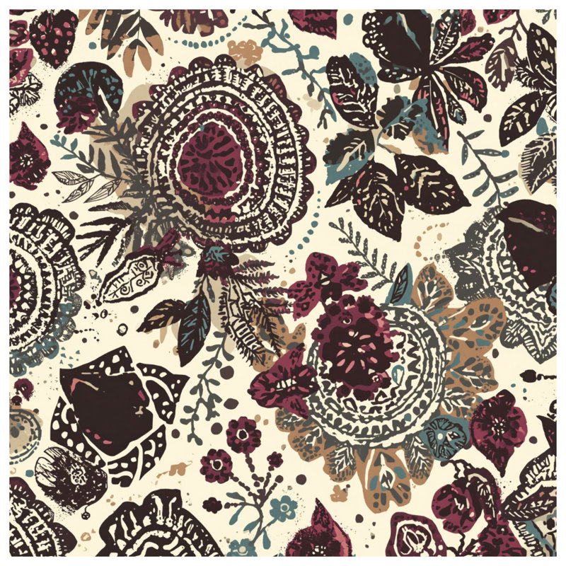 Tapisserie murale motif floral, 104in H x88 with 4 Grommets