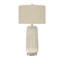Lighting, H 31 po, lampe de table, céramique crème, abat-jour beige, contemporain