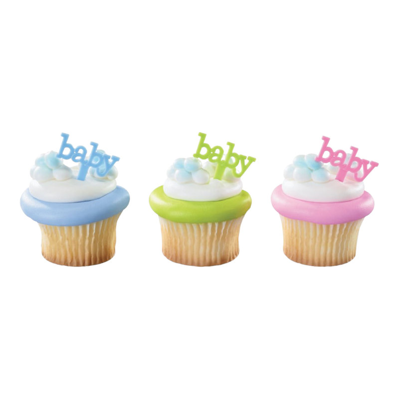 Pastel Baby Shower Cupcake Picks 12 Pack