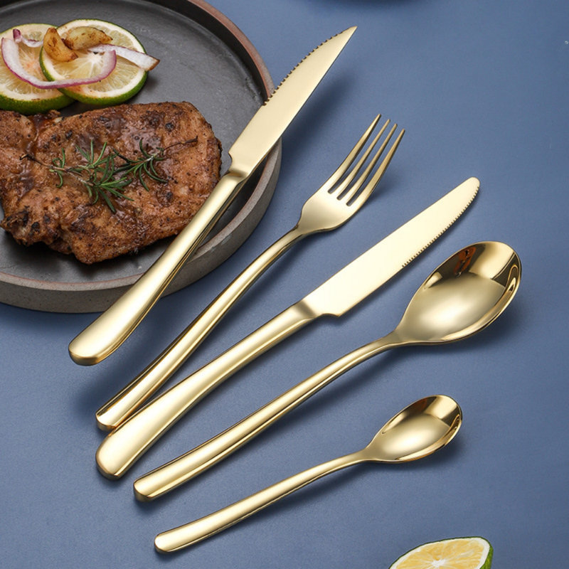 Latitude Run® Sahri Stainless Steel Flatware Set - Service for 4, Gold