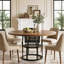 Round Metal Base Dining Table-1950472944