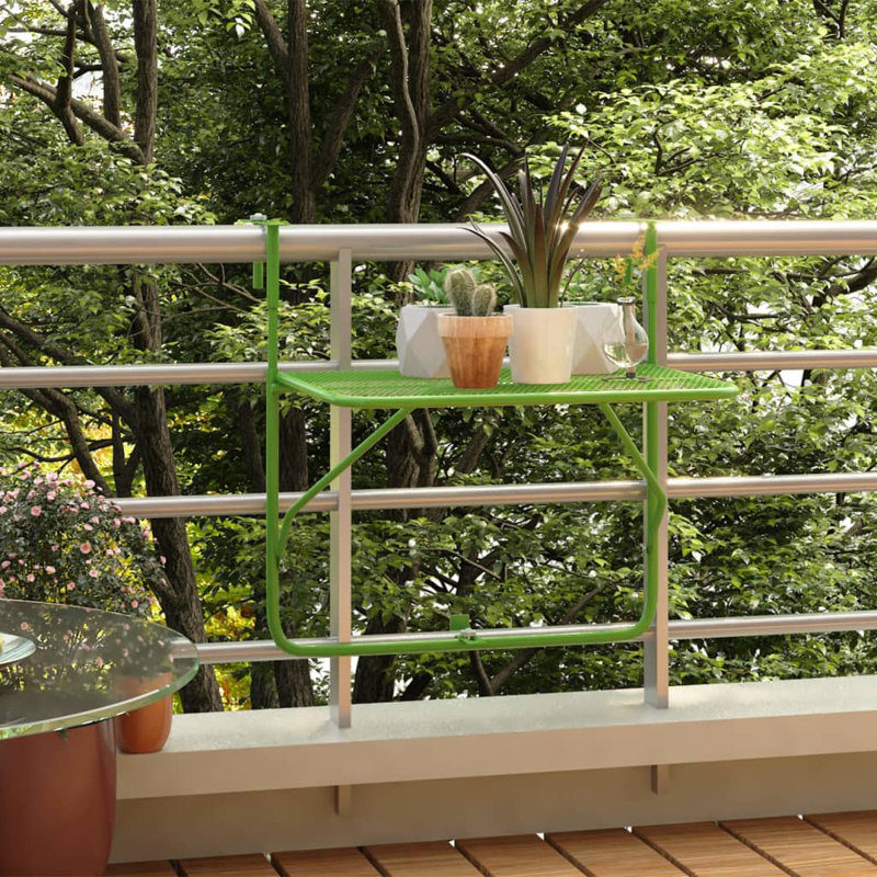 Pennock Rectangular Metal Outdoor Balcony Table , 60cm cm W 40cm cm D, Green