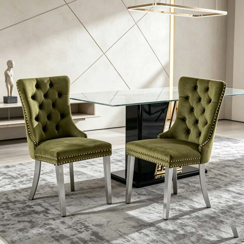 Chaise de salle à manger, Olive Green