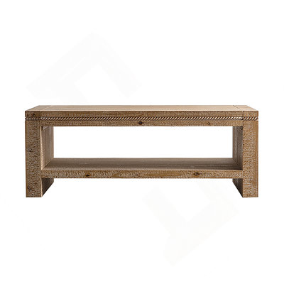 Rectangle Coffee Table With Solid Wood For Living Room, Large 2-Tier Rustic Coffee Table With Storage Shelf, Office And Apartment, Easy Assembly