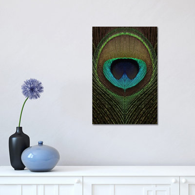 Peacock Feather Symmetry III 1 Piece Wrapped Canvas Wall Art