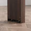 Armoires | Armoire de bar moderne à hauteur de comptoir rotative, 6 espaces de rangement, 2 portes en verre nervuré, brun noyer, pour le salon | Panneau de particules | Cuisine