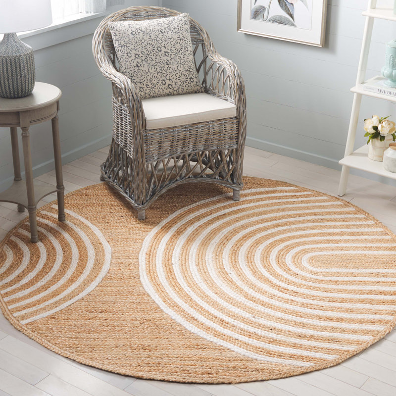 Tapis abstrait en jute / sisal Sarok, Rond 6 pi