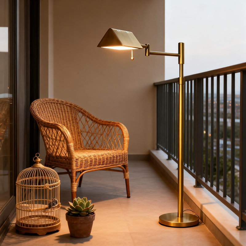 Dimmable Led Floor Lamp With Adjustable Height And Swing Arms, 3 Color Temperatures, Industrial Standing Pole Lamp For Living Room, Bedroom, And Reading