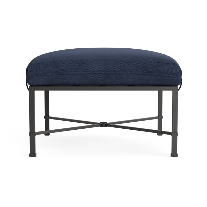 Venetian Outdoor Ottoman, Textured Pewter, Fushion Neptune