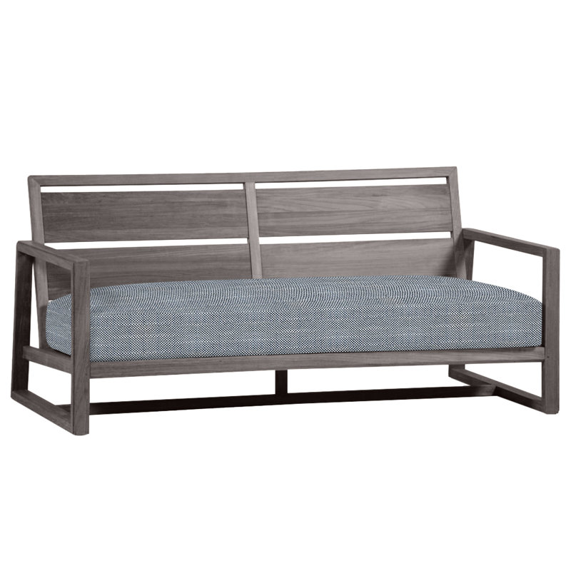 Causeuse Avondale en teck - Huître, Teck huître, Pas de soudure, Chambray Rollo