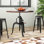 Modern Brown 36" Round Dining Table with Adjustable Height Crank