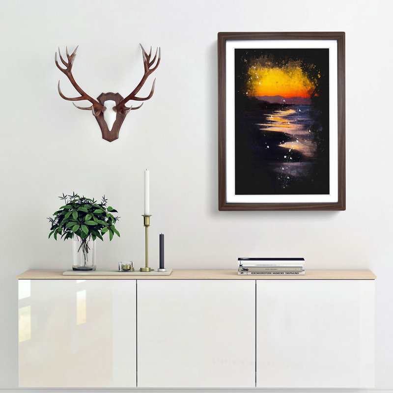 'Beauty of the Beach' - Picture Frame Graphic Art Print, Walnut Framed, 33cm H x 24cm W x 2cm D