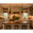Pertev Tiffany Hanging Lights Red Orange Stained Glass Rose Flowers LED Bulbs Included 16"W*16"D*75"H