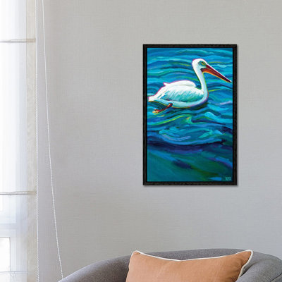 Swimming Pelican by Robert Phelps - Floater Frame Gallery-Wrapped Canvas Giclée on Canvas